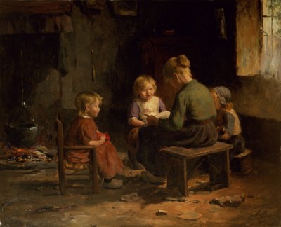 The Reading Lesson by Evert Pieters